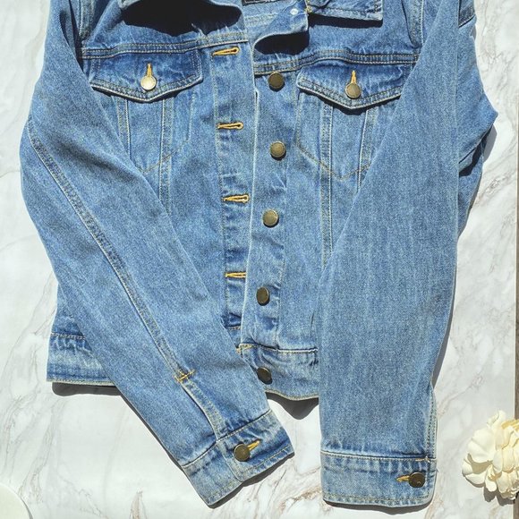 Bagatelle Women's Blue Long Sleeve Front Buttons Denim Jeans Jacket - Picture 2 of 3